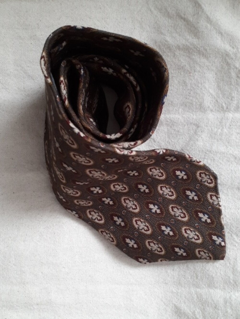 Vintage Silk Brown Patterned Tie